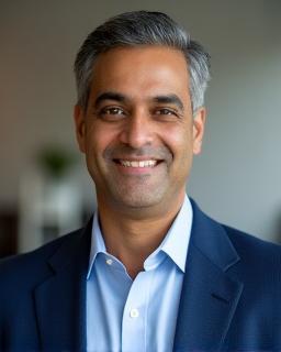 Portrait of CEO of Nimbus Gallery, smiling confidently
